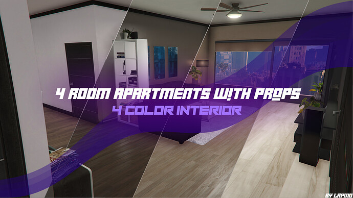 [MLO] 4 Rooms Apartments - (Props and 4 Interiors Different Color) Thumbnail