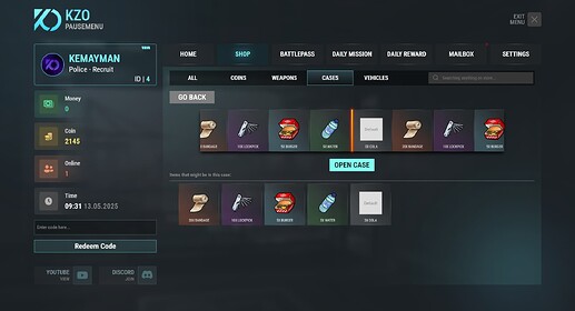 [PAID] [ESX/QB/QBX/STANDALONE] kzo_pausemenu | Donate Shop, BattlePass, DailyReward, Case Opening, GiftCode,... All In One | Advanced PauseMenu | 5 in 1 thumbnail 3
