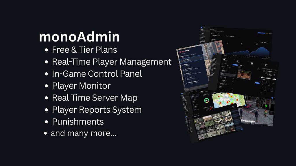 [免费/付费]monoAdmin-高级云和游戏内管理面板-FiveM插件网