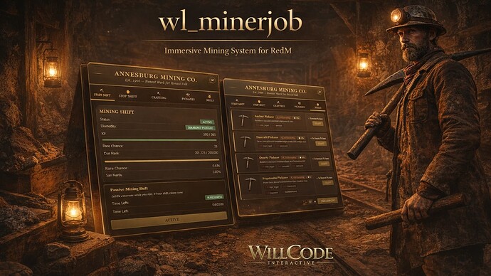 ⛏️ wl_minerjob — Premium Mining Job for RedM (VORP Core) ENRO (2)