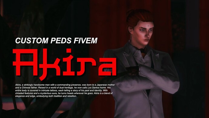AKIRA CUSTOM PED GTA 5 FIVEM ADD ON MODS PEWE STUDIOS