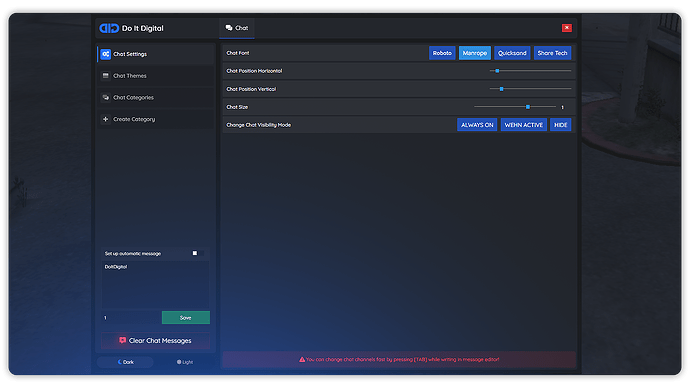 Advanced Chat System | 9 Themes | Live Editor | RP Ready [ESX/QBcore/Standalone] [PAID] thumbnail 2