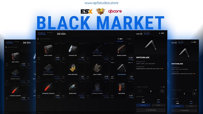 black market blue theme