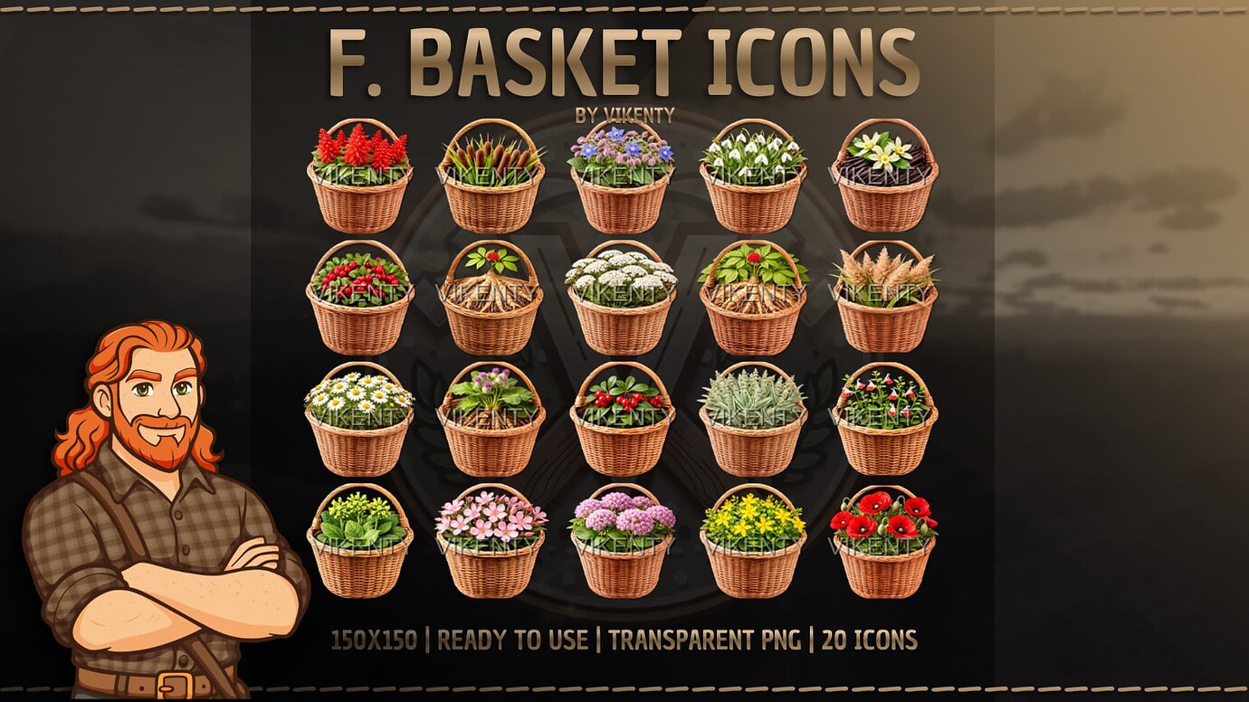 [ICONS] - Flower Basket Icons x20 | 01 - RedM Releases - Cfx Forum