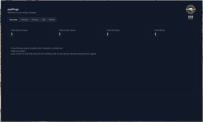 [PAID][ESX/QBCORE] yupDrugs - Your drugs manager all-in-one Thumbnail