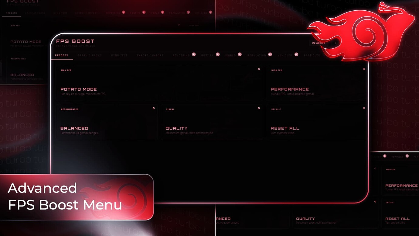 [PAID] Turbo FPS Boost Menu +50 FPS (NUI) | Presets + Graphic Packs ...
