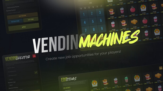 [QBCore & ESX] Player Owned Vending Machines & Robberies & Deliveries Thumbnail