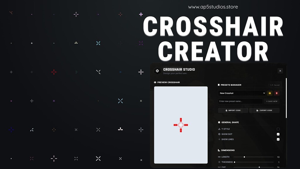 [PAID] AP5-Crosshair | Crosshair Creator System Script | [STANDALONE, QBCore / ESX / QBOX] 