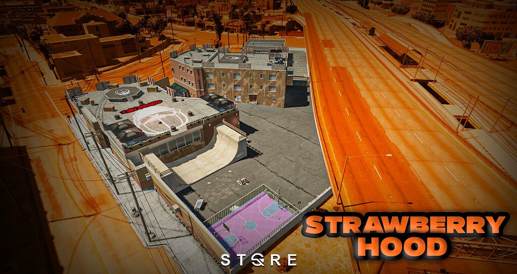 [PAID][MAP] StrawBerry Hood Gang Hood FiveM GTA 5 RP + Interior
