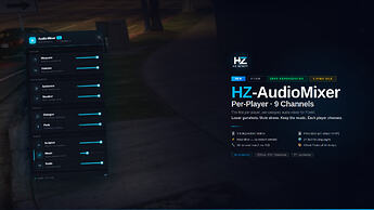HZ-AudioMixer - Per-Category Audio Mixer for FiveM (Rain, Weapons, Vehicles...)