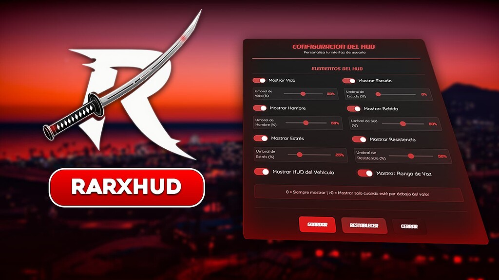 [STANDALONE] - Rarx HUD - FiveM Releases - Cfx.re Community