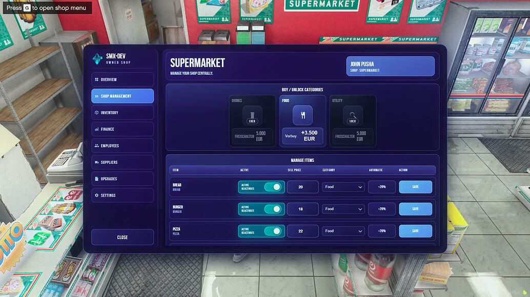 SMX-OwnedShops – Advanced Business & Shop System [ESX/QBCore] - FiveM ...