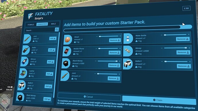 [Release] [ESX / QB / OX] Starter Pack Script, category based | One of a kind! thumbnail 2