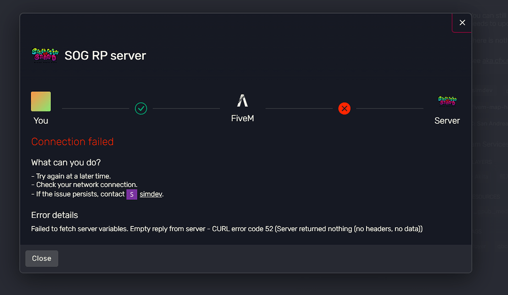 How to fix error code 52 - FiveM Client Support - Cfx Forum