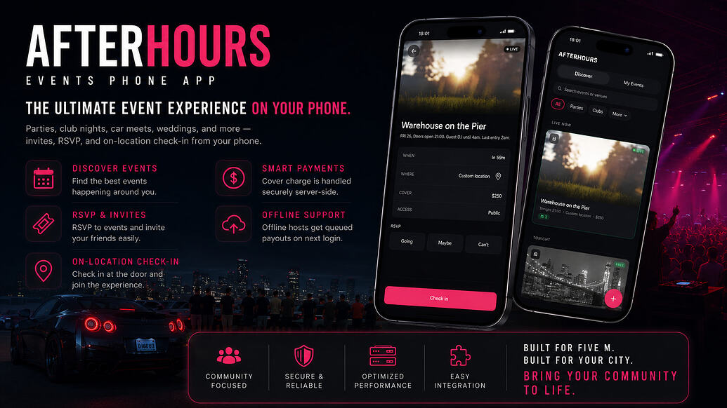 AfterHours — 事件手机应用程序