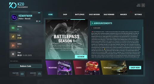 [PAID] [ESX/QB/QBX/STANDALONE] kzo_pausemenu | Donate Shop, BattlePass, DailyReward, Case Opening, GiftCode,... All In One | Advanced PauseMenu | 5 in 1 Thumbnail