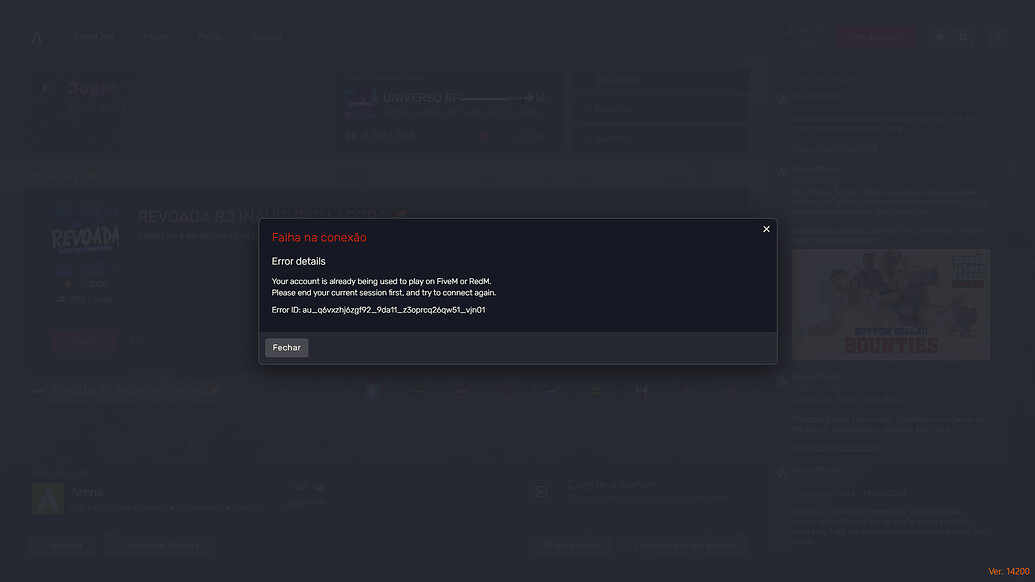 error logging into server - FiveM Client Support - Cfx.re Community