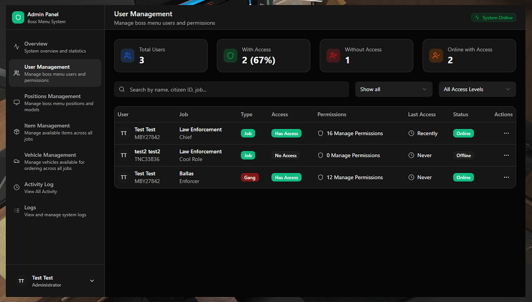 Zerio Bossmenu - The new standard of bossmenus - ESX, QBCORE, QBOX ...