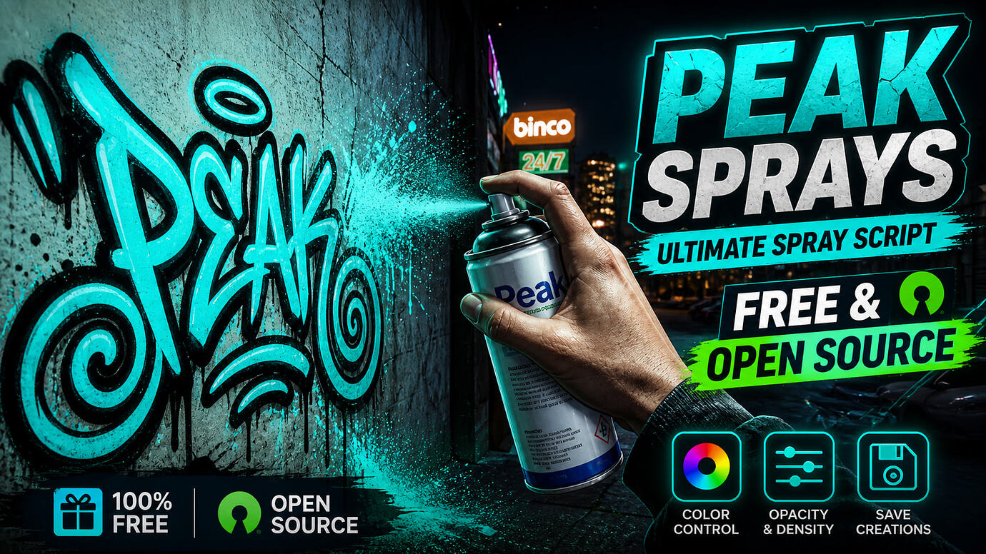 [免费] [开源] Peak Sprays – 一个真正的开源喷漆脚本