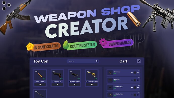 [Release] [ESX]/[QB] Weapon Shops Creator - Player Owned - Crafting System Thumbnail