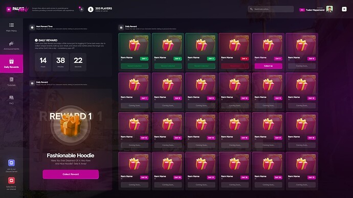 Pause Menu - Daily Reward