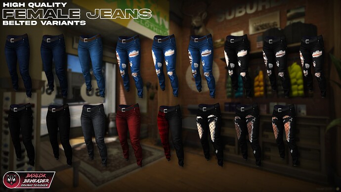 [PAID] [CLOTHING] Better Female Jeans - Low Rise Belted and Non Belted thumbnail 2