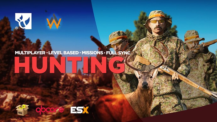 Multiplayer Hunting - ESX, QBCORE, QBOX Thumbnail