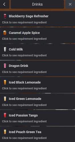 Cold Drinks Menu