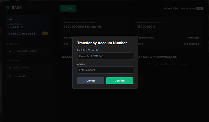 [QB] nlp-banking | Modern Banking System | Monthly Limits | Advanced UI