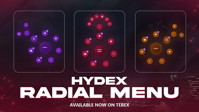 [QBOX / ESX / QBCORE] Hydex RadialMenu | An advanced premium radialmenu system Thumbnail