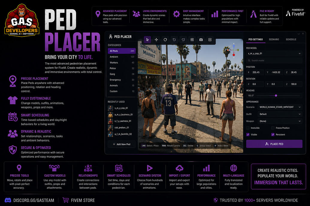 [FREE] Ped Placer — Persistent NPC Placement for Qbox | Patrol Routes ...