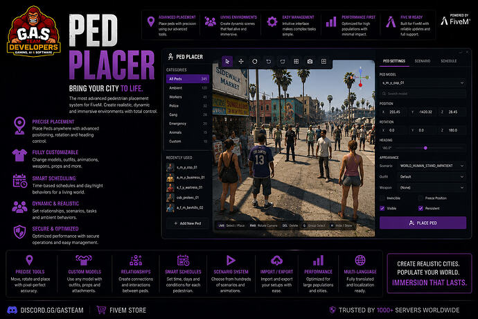 [FREE] Ped Placer — Persistent NPC Placement for Qbox | Patrol Routes ...