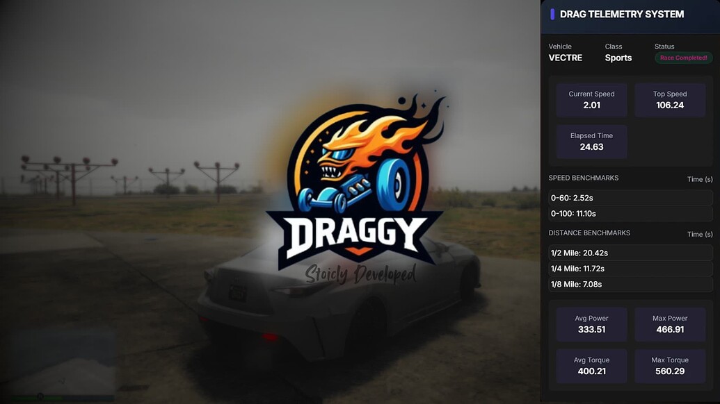 DRAGGY: Drag Racing Telemetry System [FREE] - FiveM Releases - Cfx.re ...