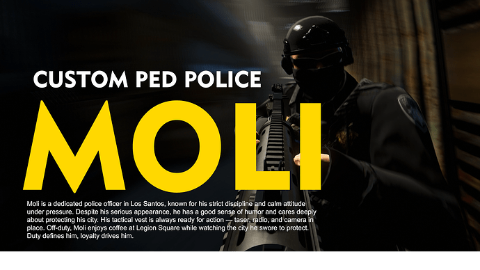 MOLI POLICE OFFICER CUSTOM PED GTA 5 FIVEM ADD ON MODS STORE PEWE STUDIOS