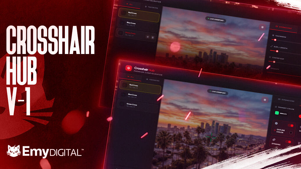 [免费] EMY Digital Crosshair Hub V1 – 高级版且可定制的持久性十字准线中心