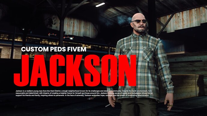 JACKSON CUSTOM PED GTA 5 FIVEM ADD ON MODS PEWE STUDIOS STORE