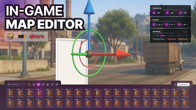 [QB/QBOX/ESX] In-Game MAP Editor Script Thumbnail