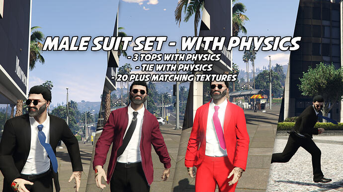 Male Suit Set (+ Physics) - Addon Clothing Pack Thumbnail