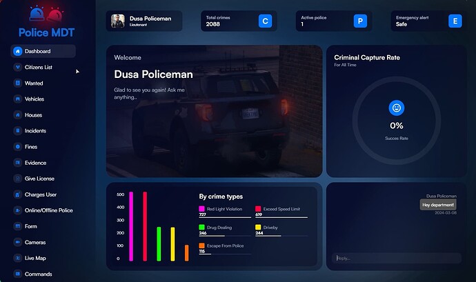 Dusa Police MDT | Advanced Tablet, Cameras, Live Map thumbnail 2