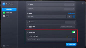 Private codes