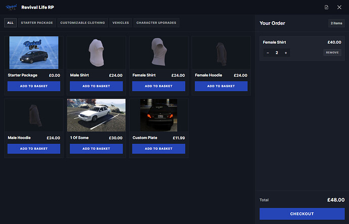 [ESX/QBX/QBCore] Ingame Tebex Store