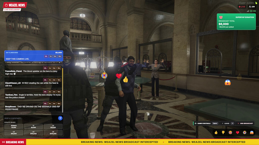 Broadcast Hijack | Live Stream & Heist Experience - FiveM Releases ...