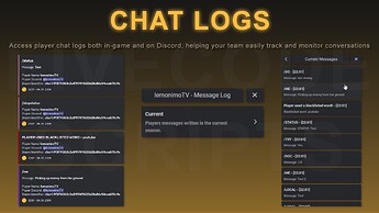 FiveM Roleplay Chat Script - Chat Logs - Access player chat logs both in-game and on Discord, helping your team easily track and monitor conversations
