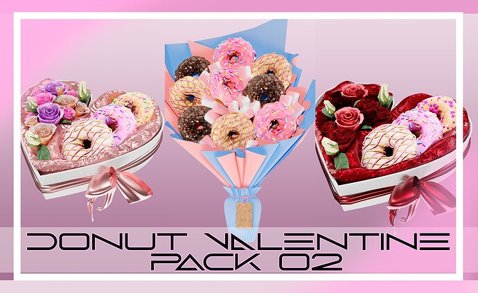 [PAID] Valentines Donuts Props Pack 02 Thumbnail