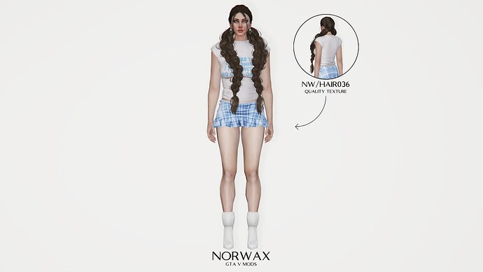 [PAID] Saki Anime Braided Hairstyle (NWHAIR036) mp Female Thumbnail