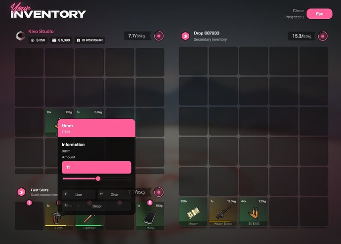Kivo-Inventory | Inventory Script | QBCore , ESX, QBox thumbnail 3