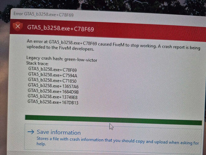 Server crashing everytime we load in. Crashes past loading screen and ...