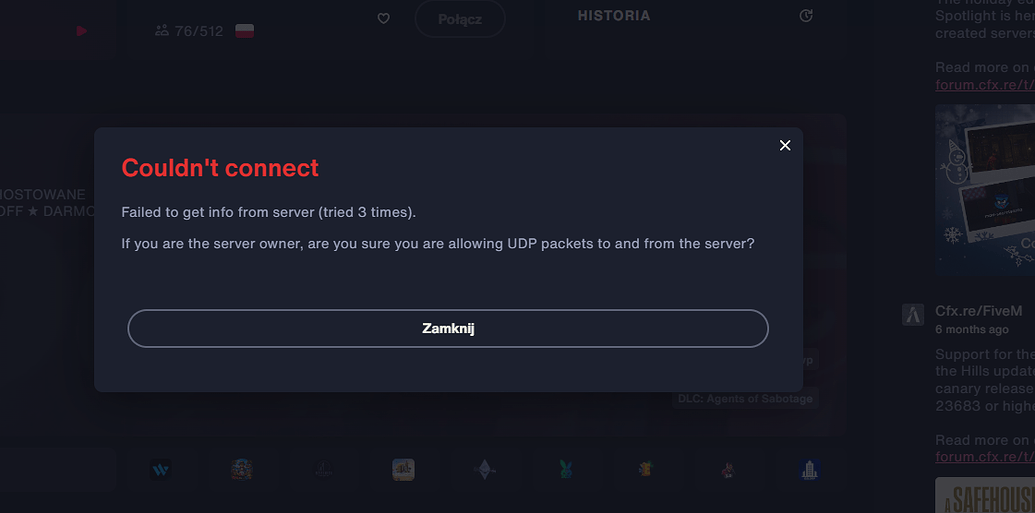 Error accessing the server after downloading the server files - FiveM ...
