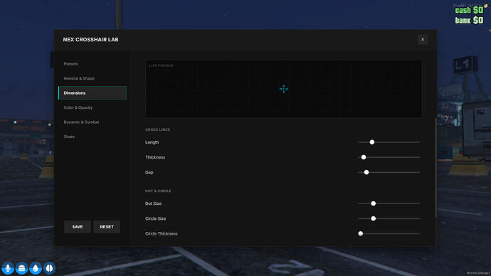 [免费] Nex Crosshair | 高级 FiveM 瞄准系统 | 100 个预设设置