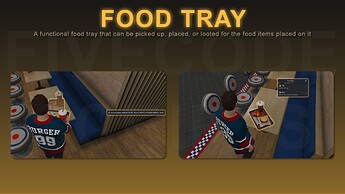 FiveM Burger Shot Job - Food Tray System - A functional food tray that can be picked up, placed, or looted for the food items placed on it